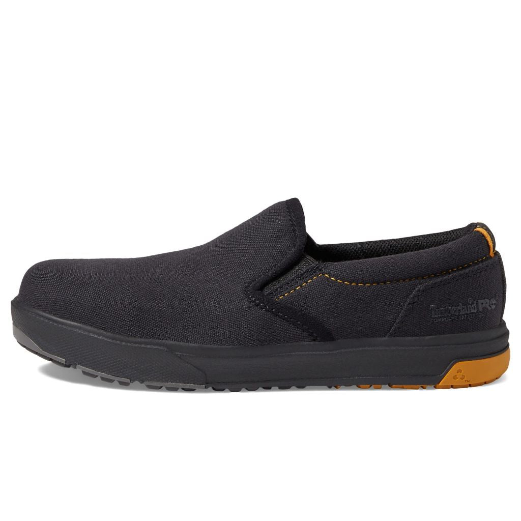 Timberland PRO Men's Berkley Slip-On Composite Safety Toe Industrial Casual Work Shoe, Grey/Yellow, 5M