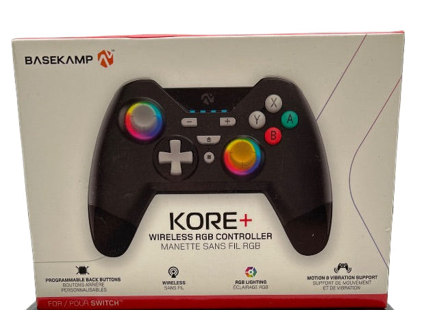 BASEKAMP Kore+ Wireless Controller for Nintendo Switch - Retro Black