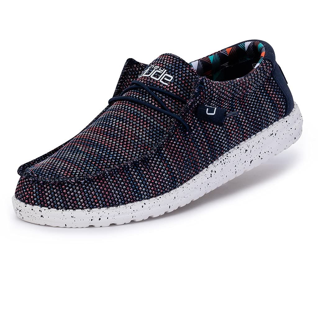SZ 11 HEYDUDE Men's Wally Sox Lace Up Loafers Blue / Orange