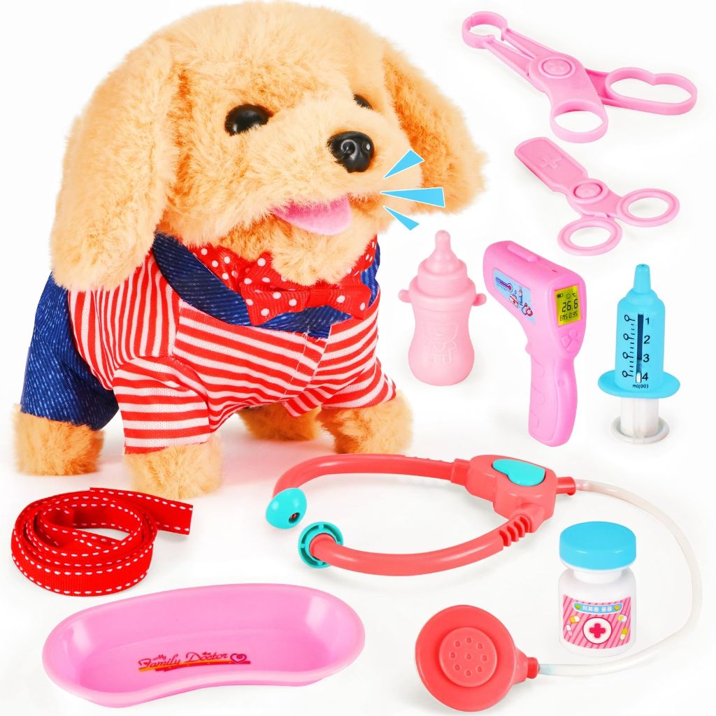 Skymetis Toddler Toy 10 Pcs Interactive Retriever Robot Dog Toy, Educational Toddler Gifts for 3yo