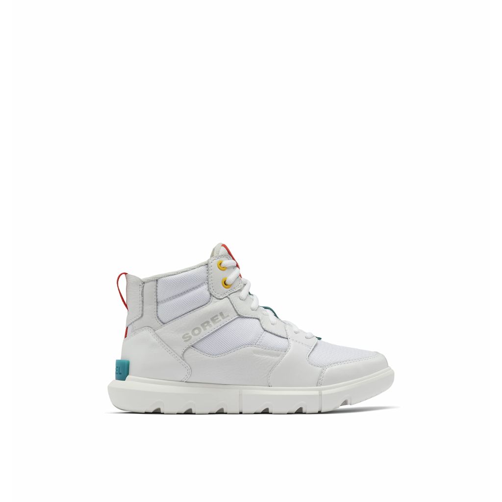 SZ 10, Sorel Women's Explorer II Sneaker Mid Waterproof Shoe - White, Moonstone
