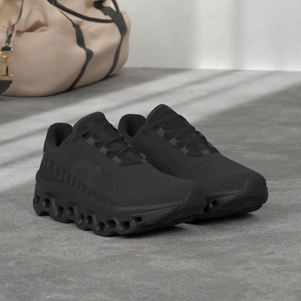 SZ 9.5, On Men's Cloudmonster Sneakers | All Black