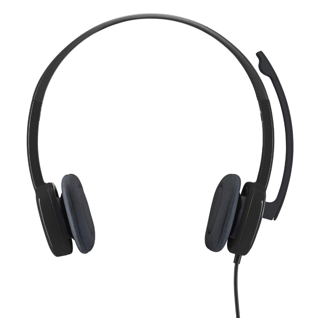 Logitech H151 Wired Headset, 3.5 mm Audio Jack, in-Line Controls - Black