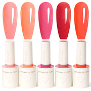 VENALISA 10 ML Gel Nail Polish Set with DIY Nail tips Kit, 5 Pcs Pink Red Orange