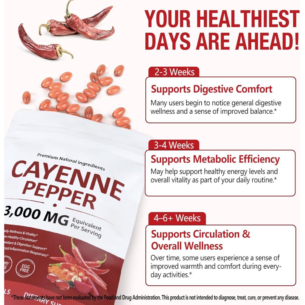 Premium Cayenne Pepper Capsules with Turmeric Curcumin & Beet Root Extract | (240 Count)