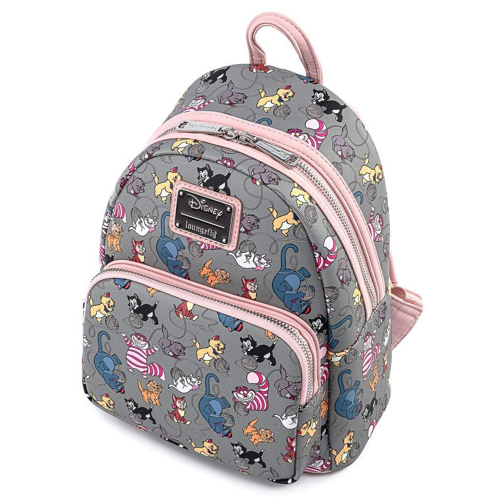 Loungefly Disney Cats Faux Leather Womens Double Strap Shoulder Bag Purse