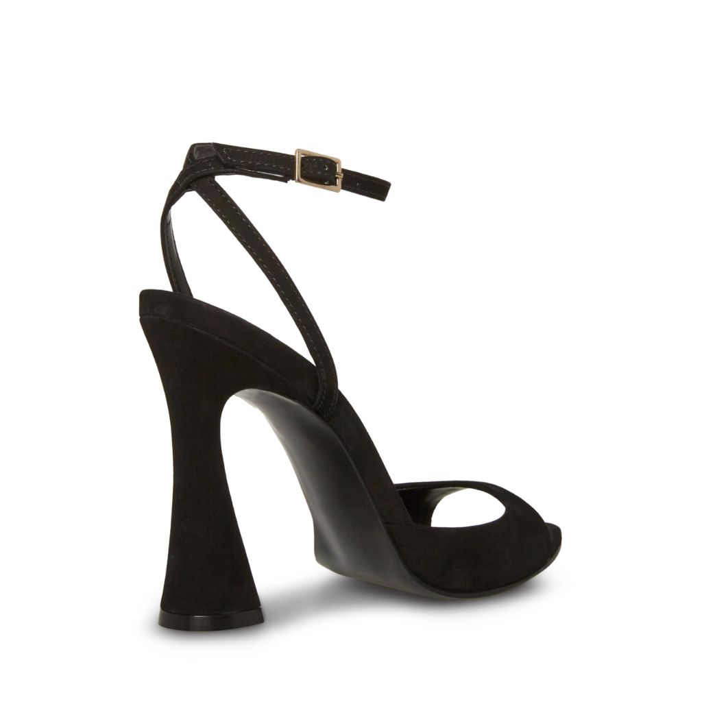 Steve Madden Women's Beki Heeled Sandal - Black Nubuck, Size 7