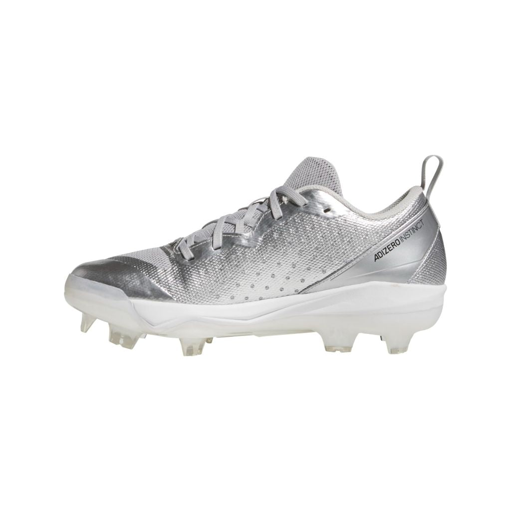 Adidas Womens Adizero Instinct Silver Speed Molded Softball, Silver Metallic/Black/Grey, 9