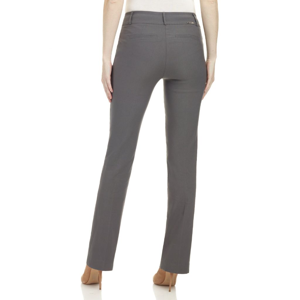 Rekucci Womens Ease into Comfort Fit Barely Bootcut Business Casual Stretch Pants in Regular/Tall/Petite fit (18 Tall, Graphite)