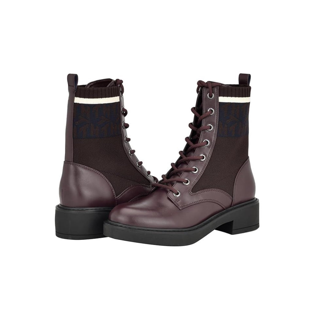 Tommy Hilfiger Women's Tesse Logo Lace-up Combat Boots, Size 6.5, Brown