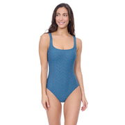 Gottex Women's Standard Jade Green Scoop Neck One Piece Bathing Swimsuit SIze 8