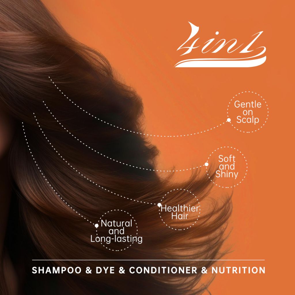 Happy Innocent Hair Color Shampoo for Gray Hair - Hair Dye Shampoo (Dark Brown)