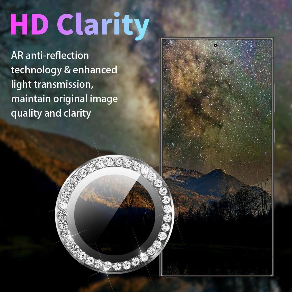 Zevytop Camera Lens Protector for Samsung Galaxy S24 Ultra, Individual Tempered Glass with Installation Tray