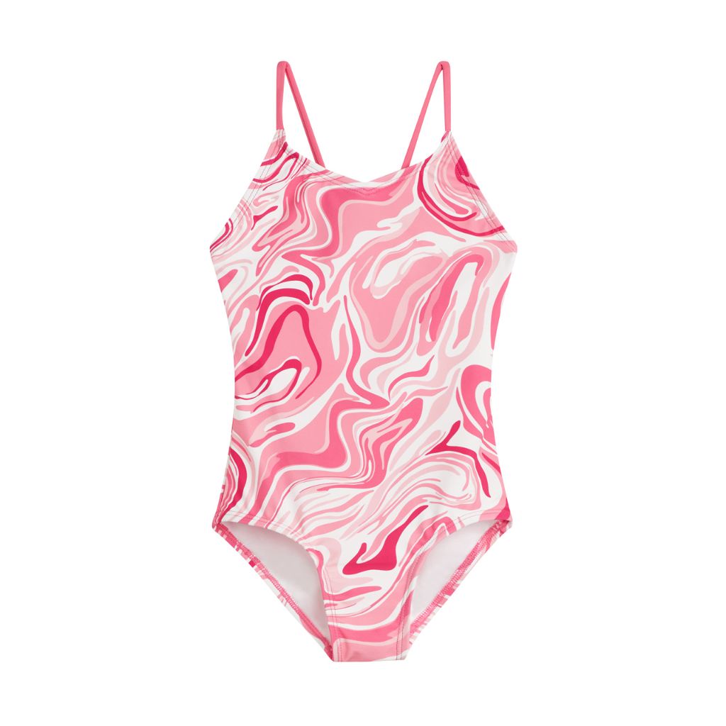 Kanu Surf Girls' Hurricane Beach Sport UPF 50+ 1-Piece Swimsuit, Gigi Pink,4T