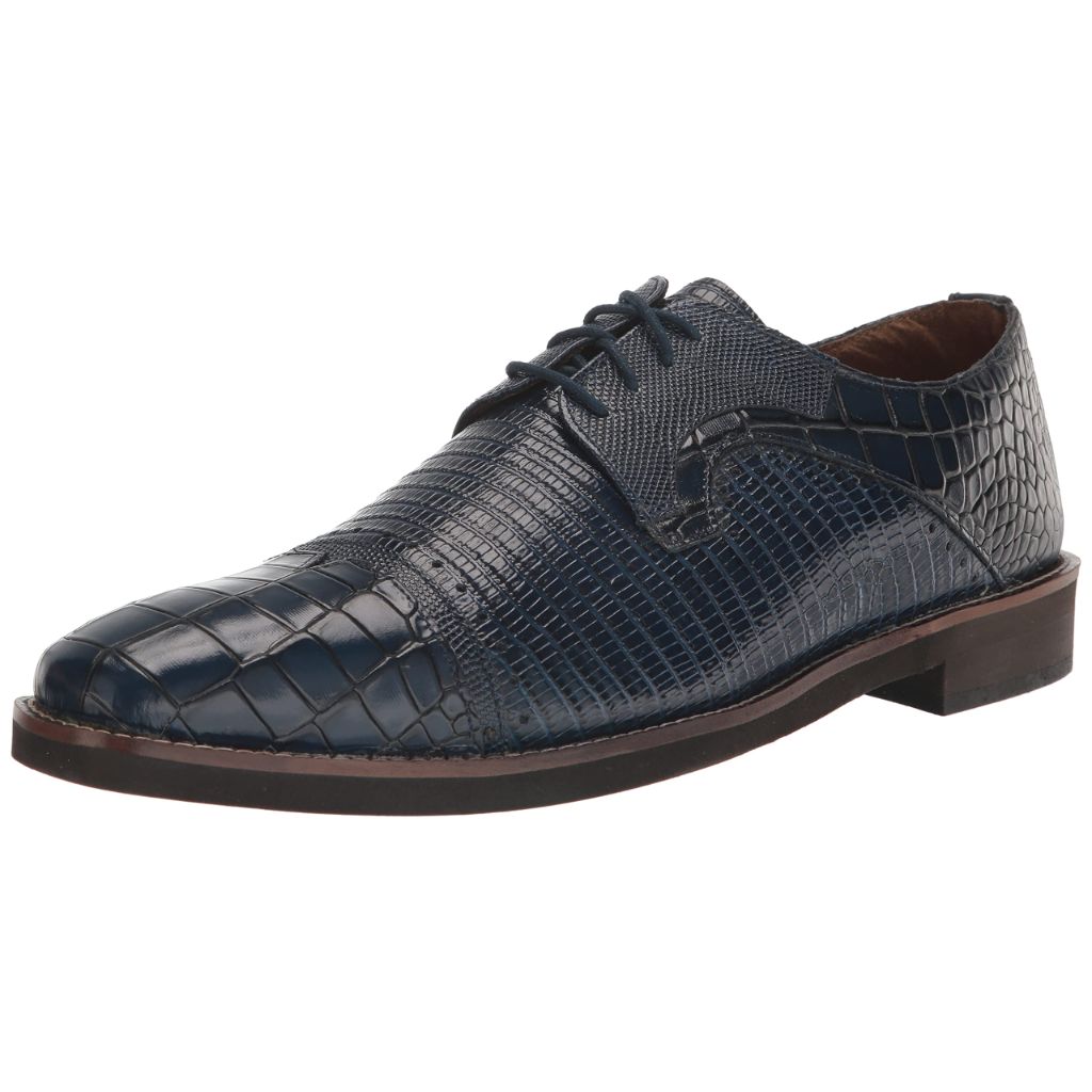 SZ 7M, Stacy Adams Men's Esposito Cap Toe Oxford | Dark Blue