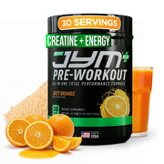 JYM Supplement Science Pre JYM Plus Orange Pre-Workout Powder, Amino Nitrates, Creatine, Betaine, Nootropics 31.7oz