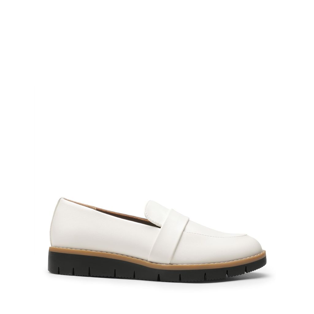 DREAM PAIRS Women's Loafers, Slip-On Business Casual Work Shoes,Size 10, White