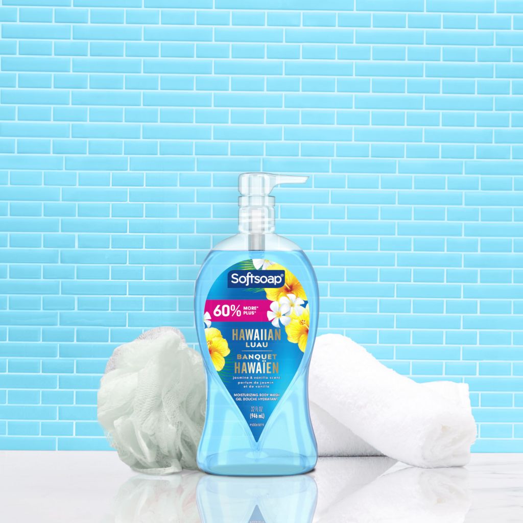 Softsoap Moisturizing Body Wash, Hawaiian Luau, Jasmine and Vanilla Scent, 32 oz