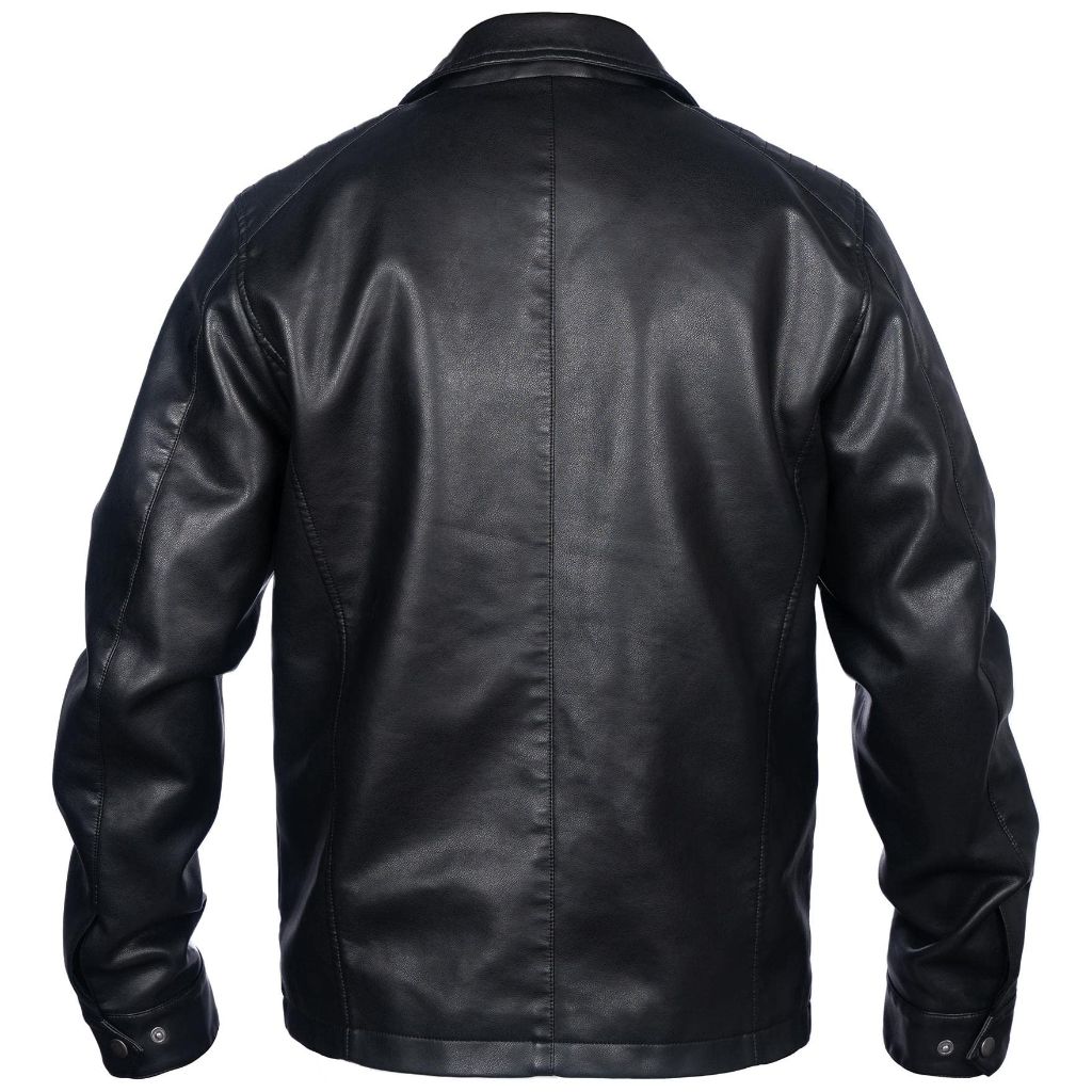 Whattry Mens Faux Leather Jacket, Motorcycle Biker Bomber Coat XXXL