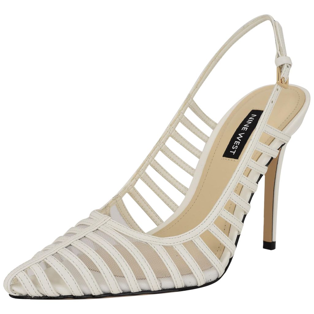Nine West Women's Filane Pump, White 140, 11