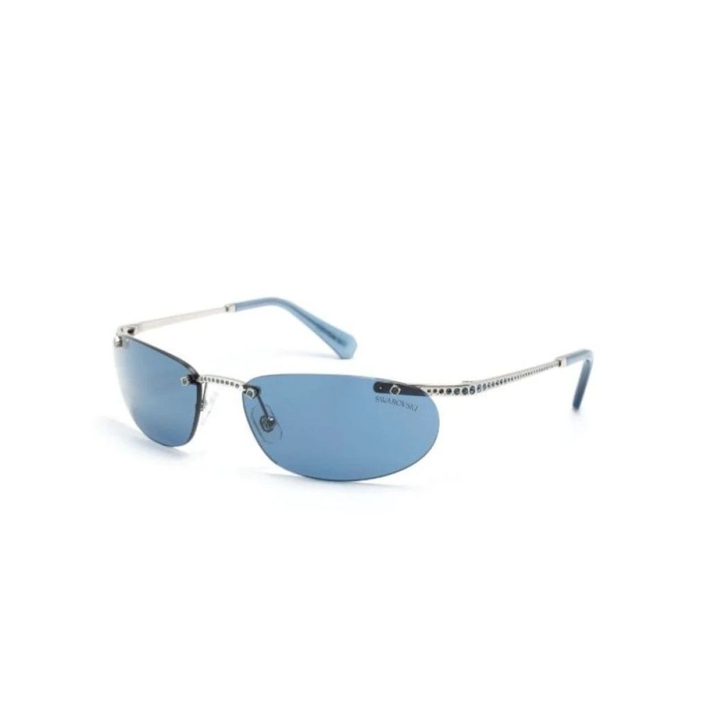 Swarovski SK 7019 Oval Sunglasses - Silver/ Blue
