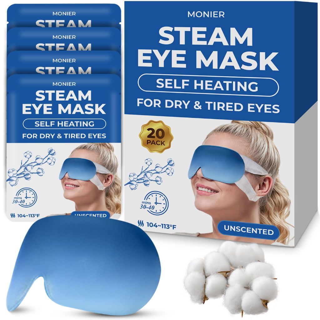 Steam Eye Mask for Dry Eyes | Self Heating Warm Compress (Unscented, 20 Pack)