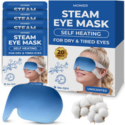 Steam Eye Mask for Dry Eyes | Self Heating Warm Compress (Unscented, 20 Pack)