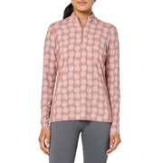 adidas Women's Ultimate365 Printed Quarter-Zip Mock Long Sleeve Shirt - Warm Clay, Large