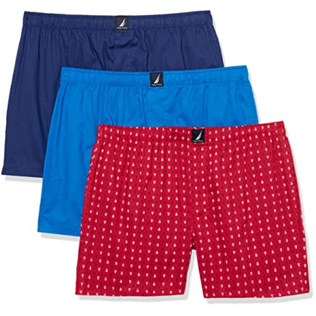Nautica Men's Cotton Woven 3 Pack Boxers XL