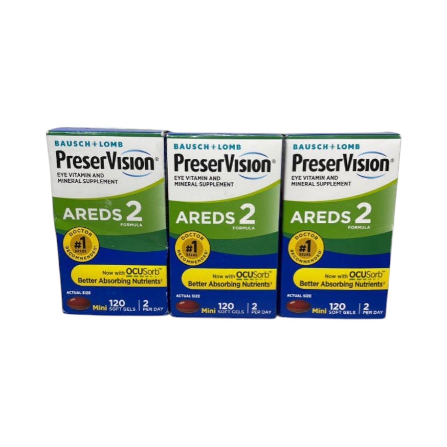 Bausch + Lomb PreserVision AREDS 2 Mini Soft Gels, 120ct - 3 Pack