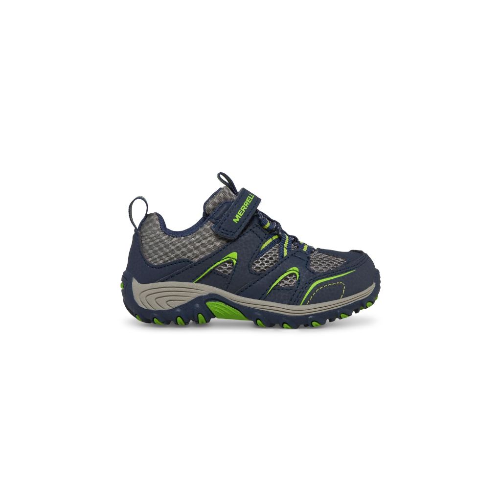 Merrell Boy's Trail Chaser JR Shoe, Navy/Green - size 5.5