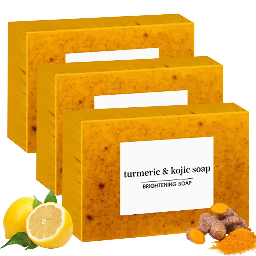 Lemon Turmeric Kojic Soap Bar for Face & Body - Jabon De Curcuma