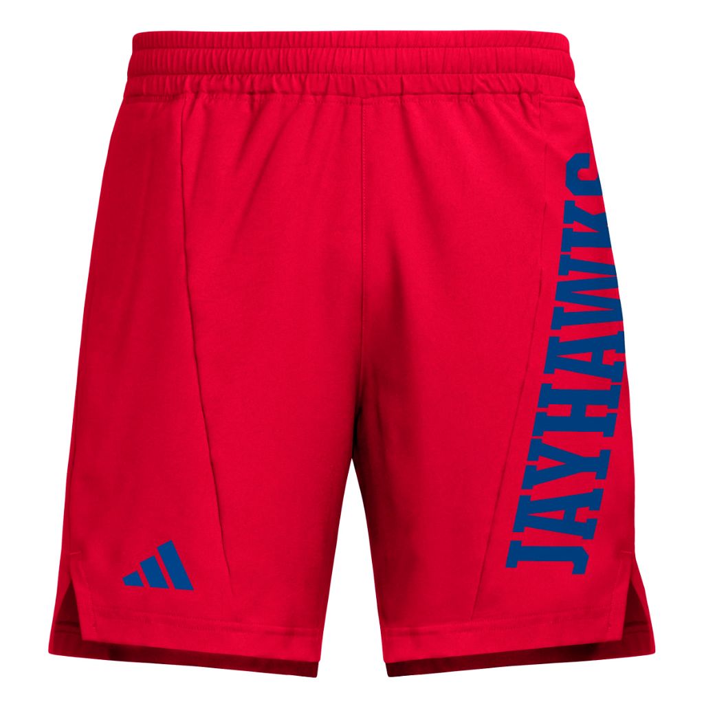 Adidas Men's D4T Woven Kansas University Shorts, Team Power Red/Collegiate Royal/NCAA Kansas, X-Small