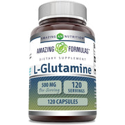 Amazing Formulas L-Glutamine Amino Acid Supplement, 500mg - 120 Capsules