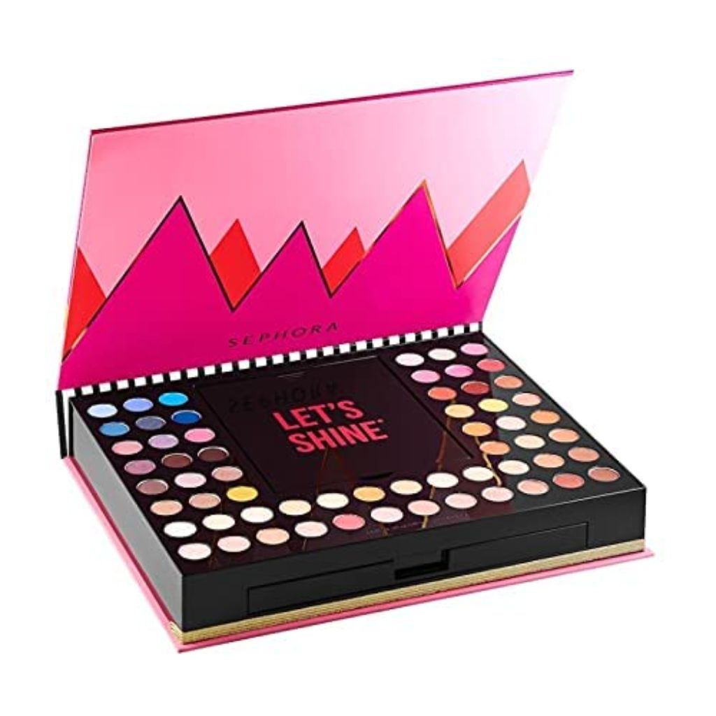 Sephora Holiday Vibes 2021 Limited Edition Makeup Palette - 88 Colors, 2 Brushes