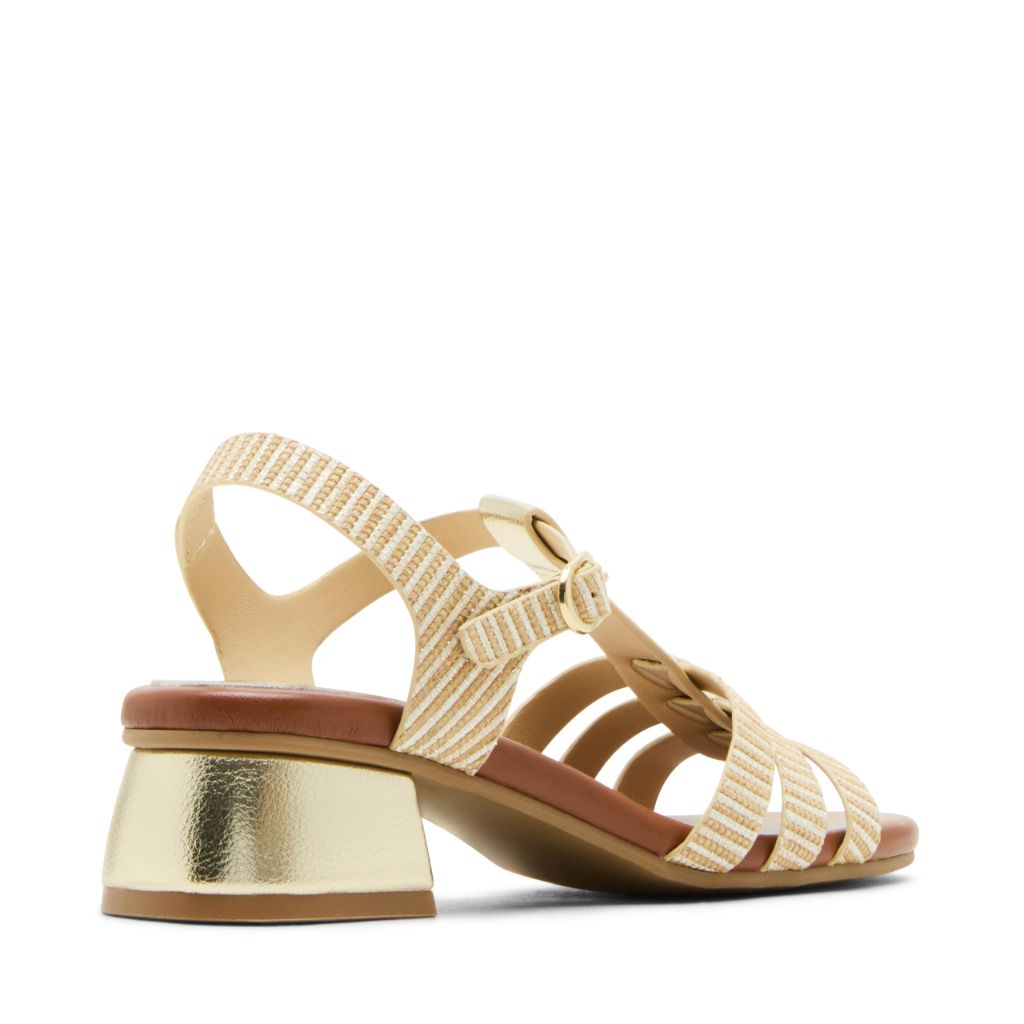 Steve Madden Girl's Lure Heeled Sandal, Gold, 13