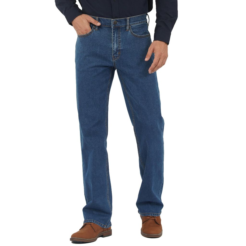 APUOR Men's Relaxed Fit Flex Jeans Straight loose fit Jeans Blue W42xL32