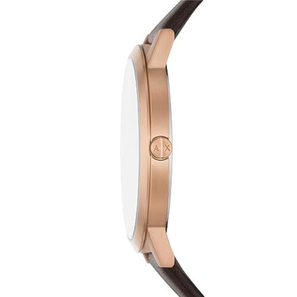 AX Armani Exchange Men's Quartz Two-Hand Brown Leather 40mm Watch, AX2873