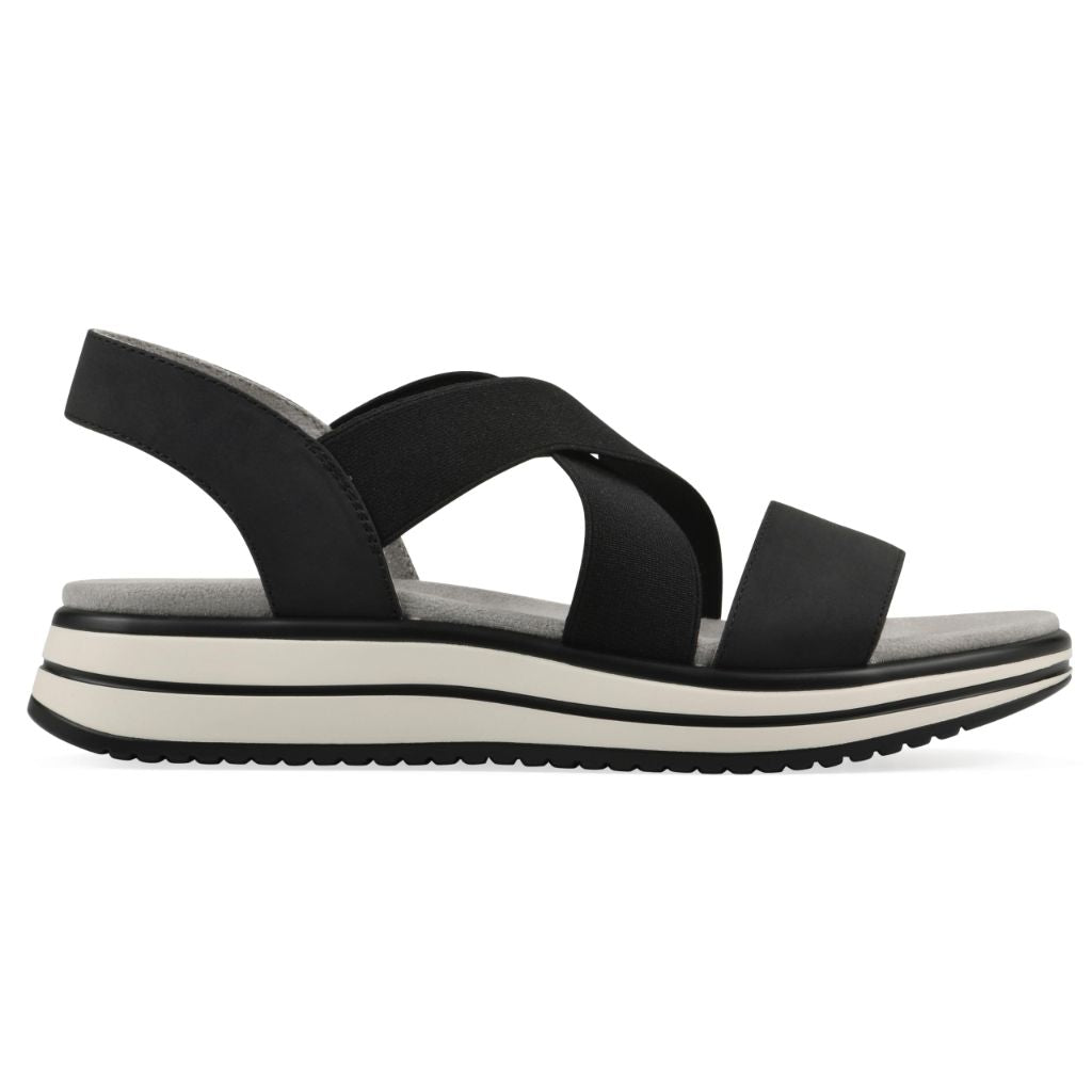 CLIFFS BY WHITE MOUNTAIN Women's Hapley Strappy Sandal, Black/Nubuck, 9.5 M