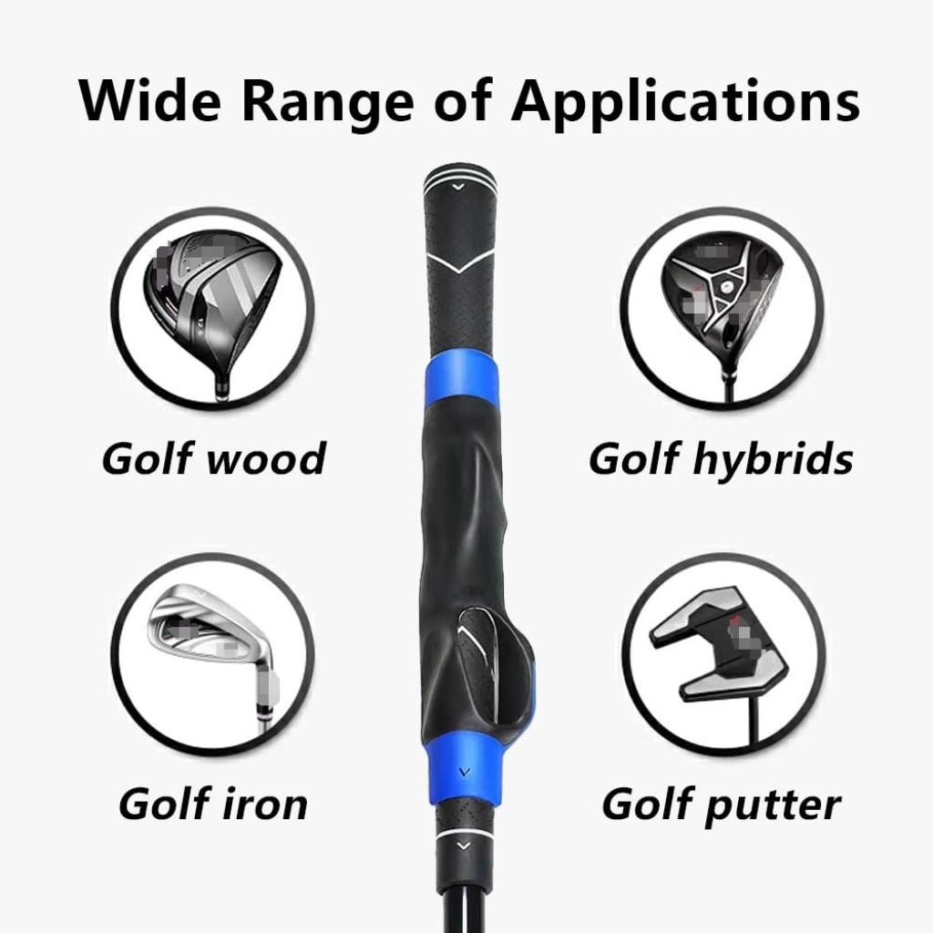 KLASHE Portable Golf Grip Trainer for Right-Handed Beginners Anti-Slip, Blue, Textured Rubber Grip, 6 Inches
