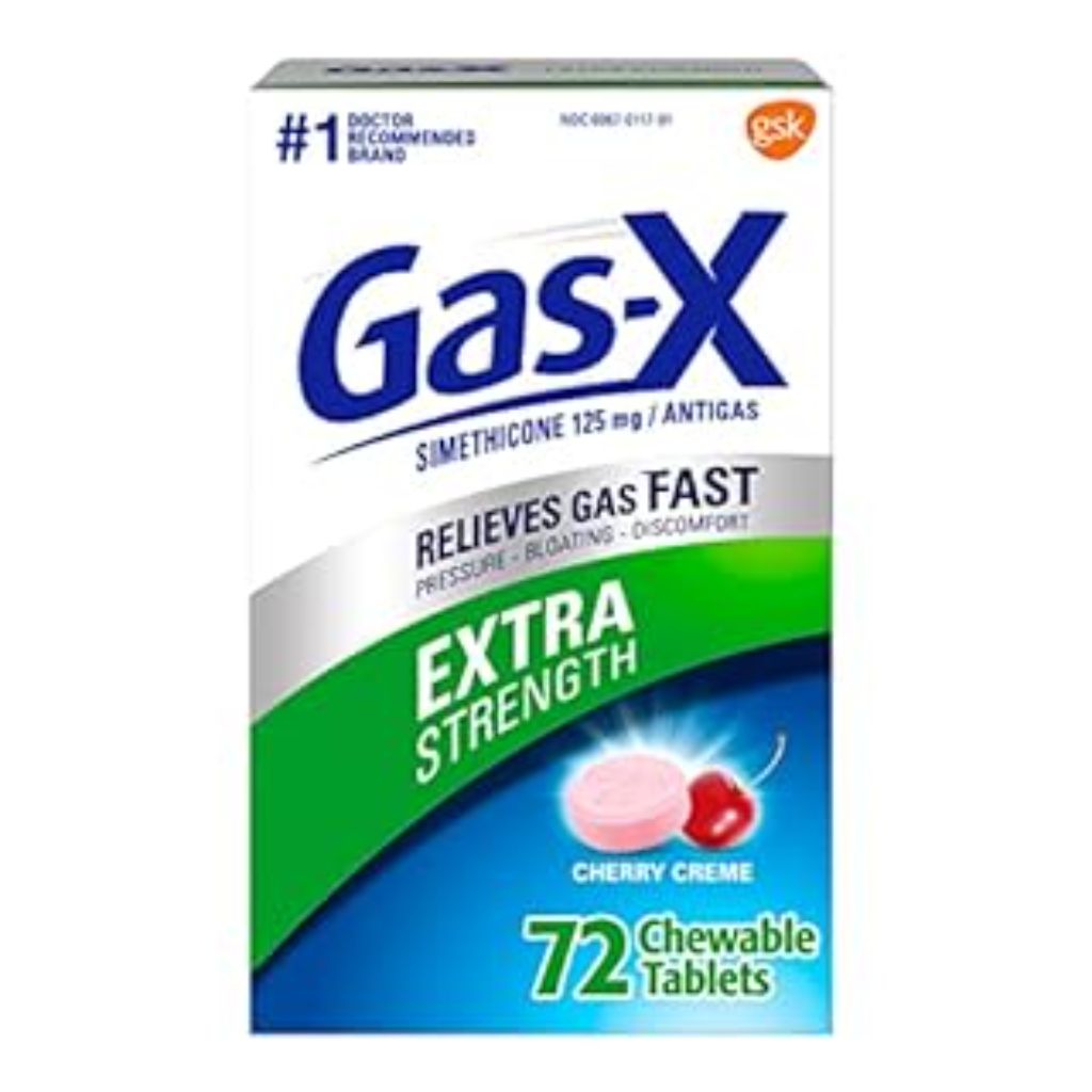 Gas-X Extra Strength Anti-gas Cherry Creme Chewable Tablets to Relieve Excess Gas - 72ct (DAMAGED BOX)
