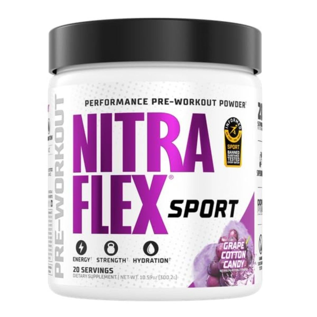 Nitraflex Sport Grape Cotton Candy Pre-Workout Powder - 20 Servings