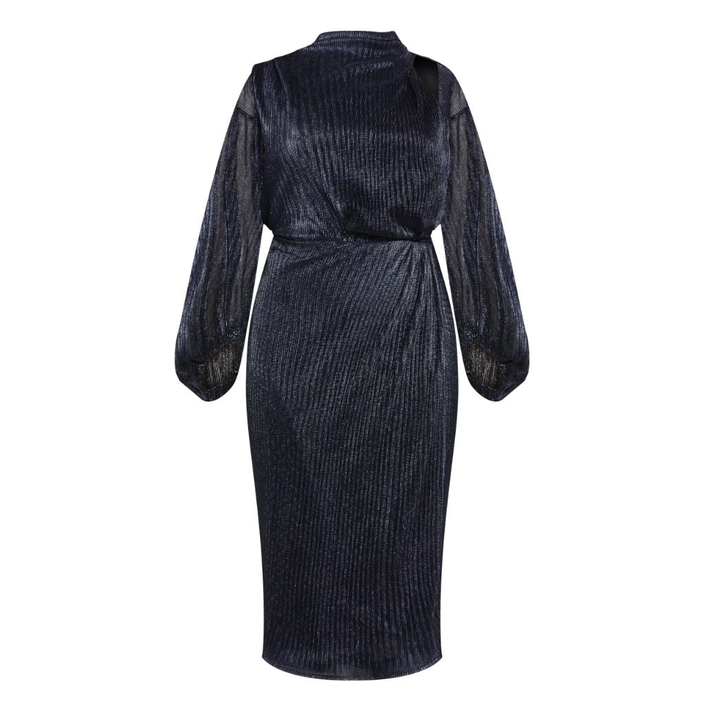 City Chic Women's Plus Size Cocktail Dress - Jaylee Mesh Midi, 20 Midnight