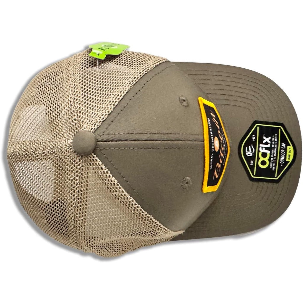 Bitcoin Adjustable Baseball Cap - Olive Green with Khaki Beige Mesh Back