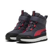PUMA Evolve Puretex Kids' Boots in Galactic Grey/Tart Cherry/Black, Size 12