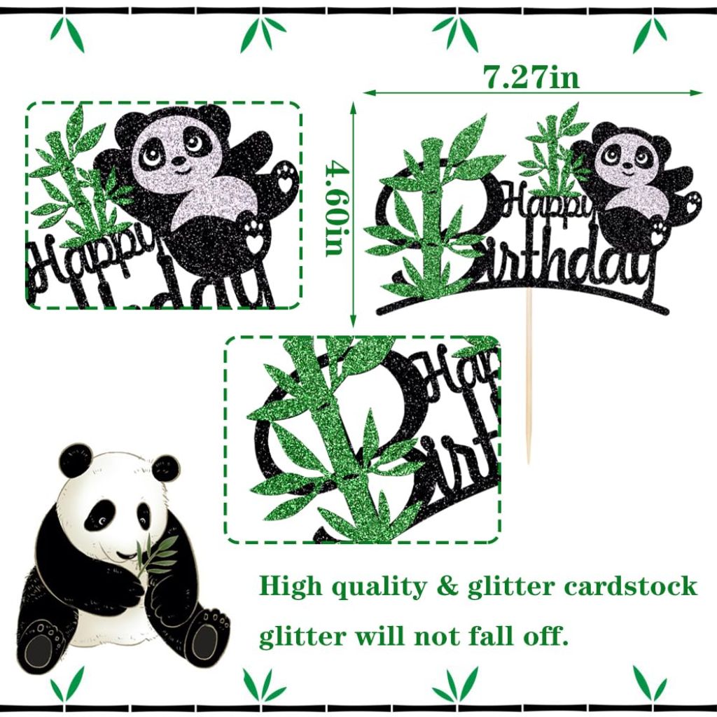 Dxsdgetue Panda Happy Birthday Cake Topper