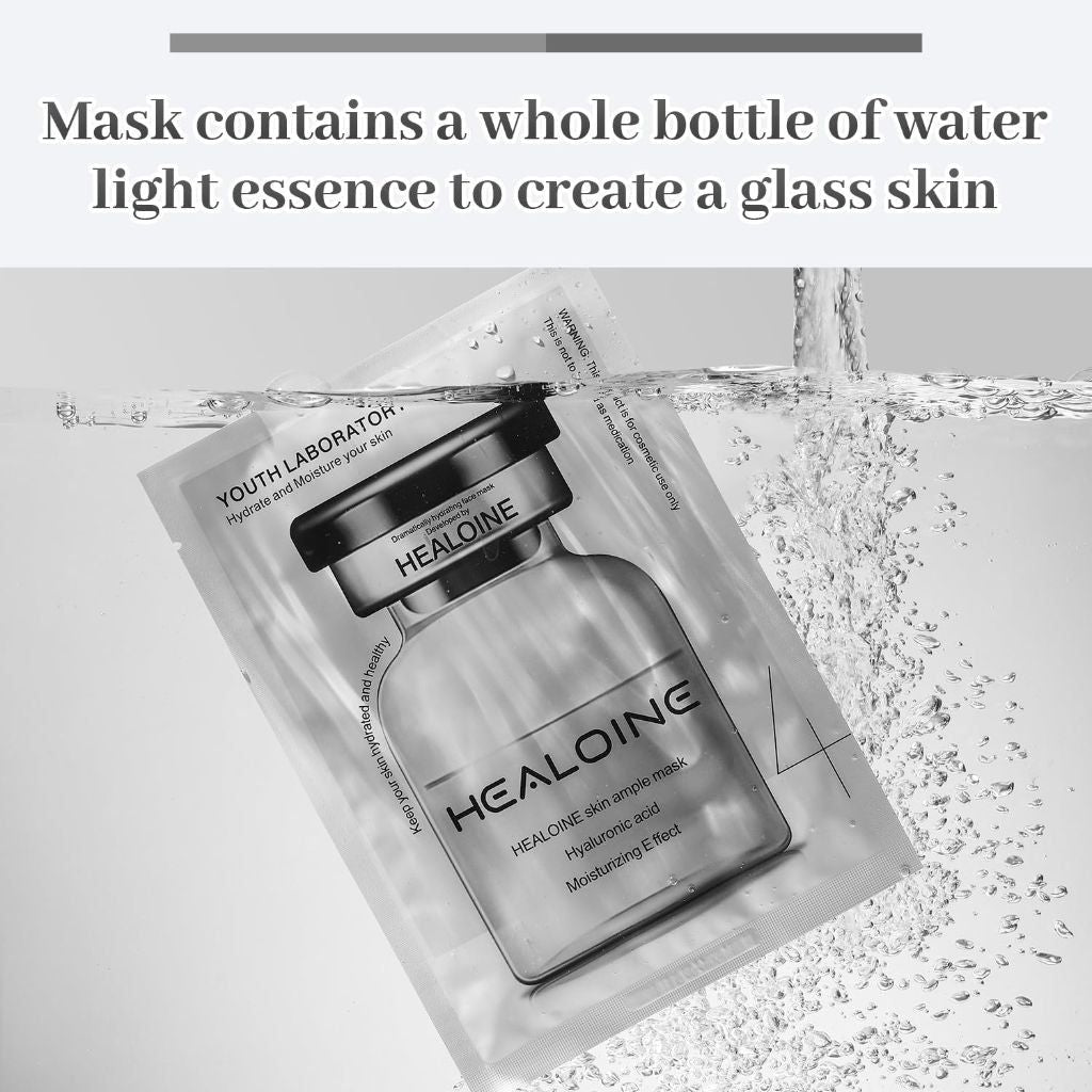 HEALOINE Hyaluronic Acid Face Mask with Niacinamide - Korean Beauty Sheet Mask (10 Pack)