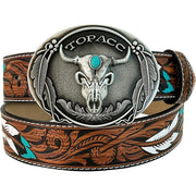 TOPACC Western Belts for Woman Men with Western Buckle Cowboy Cowgirl Country Belt for Jeans Pants