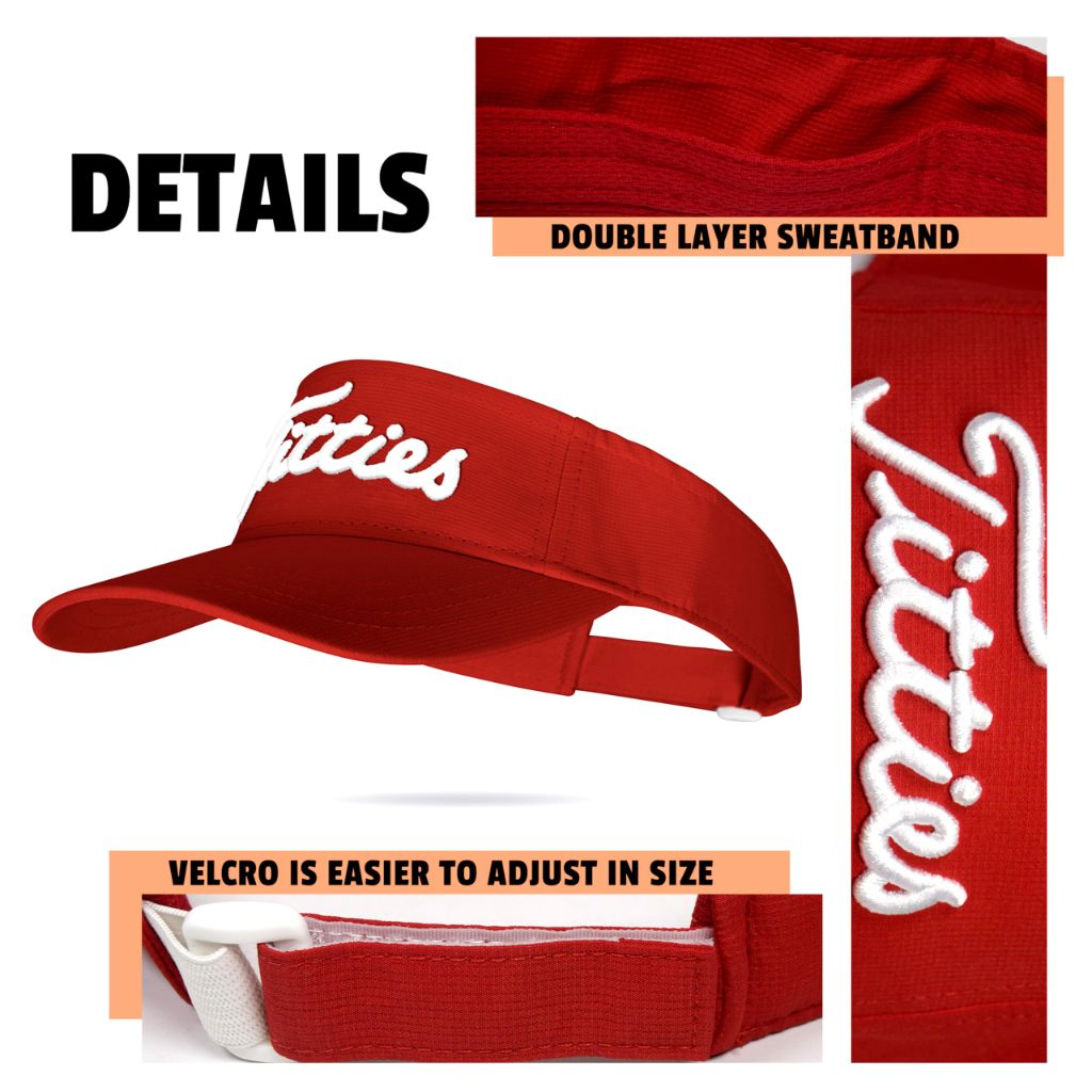Tittiess Golf Visors Hats for Men Women ,Red 2