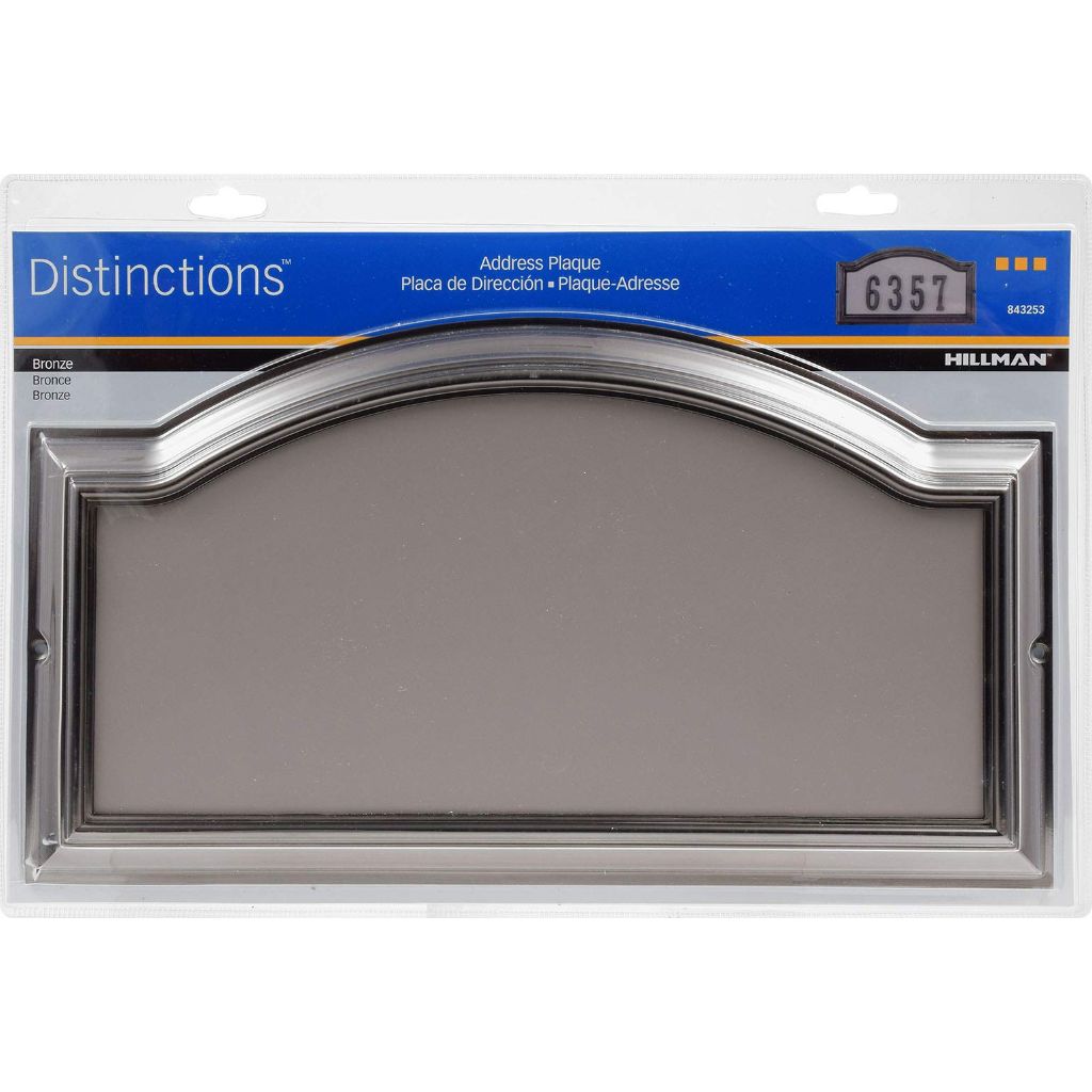 Distinctions by Hillman Die Cast Plated Address Plaque for 4-Inch Adhesive House Numbers - Aged Bronze (843253)